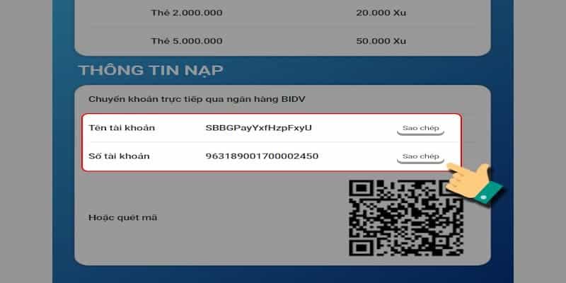 Có thể nạp tiền Vin777 bằng mã QR